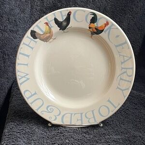 Emma Bridgewater Hen & Toast Early To Bed & Roosters SALAD Accent Plate 8.5"